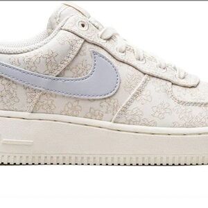 NEW Nike AIR FORCE 1 '07 SE JACQUARD GOLD FLORAL EMBROIDERY WOMANS SIZE 5